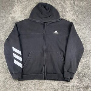 AdidasSPT Full Zip Basketball Hoodie Mens XL Black Sports Fleece Jacket DM7564